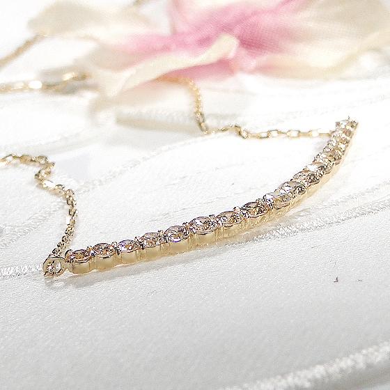 K18YG 1.00ct ダイヤモンド ライン ペンダント 送料無料 K18 18金 ゴールド 1カラット ダイア ギフト プレゼント 人気 可愛い 上品 ダイヤ 綺麗 定番 ALH-0246の画像