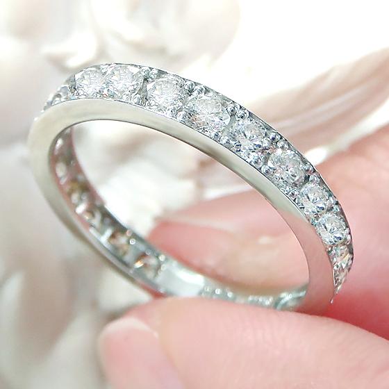 Pt900 ダイヤモンド エタニティ リング 1.0ct １カラット プラチナ 指輪 ダイヤ エタニティ ハーフエタ ジュエリー シンプル 人気 可愛い おすすめ ALH-0261の画像