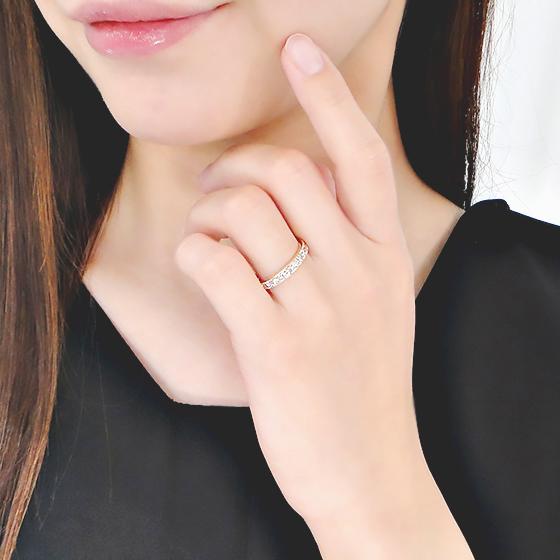 K18YG ダイヤモンド エタニティ リング 1.0ct K18 18金 ゴールド イエローゴールド 指輪 ダイヤ エタニティ ハーフエタ ジュエリー レディース ダイヤ ALH-0262の画像