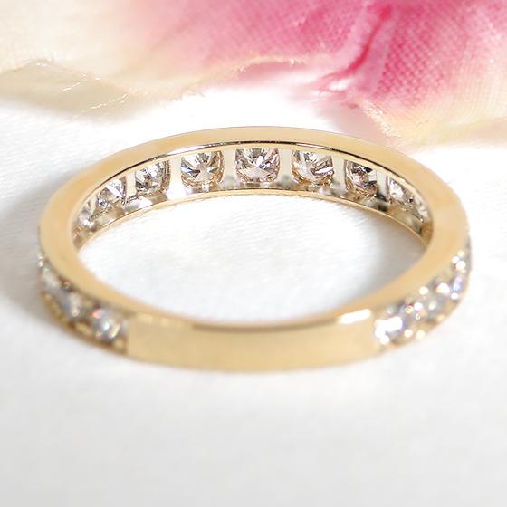 K18YG ダイヤモンド エタニティ リング 1.0ct K18 18金 ゴールド イエローゴールド 指輪 ダイヤ エタニティ ハーフエタ ジュエリー レディース ダイヤ ALH-0262の画像