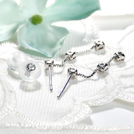 Pt900 ダイヤモンド ライン ピアス 0.3ct 送料無料 プラチナPT 小さめ ダイヤ ロング オシャレ スタッド キレイ 揺れる チェーン ライン 縦ライン  ALH-0277の画像