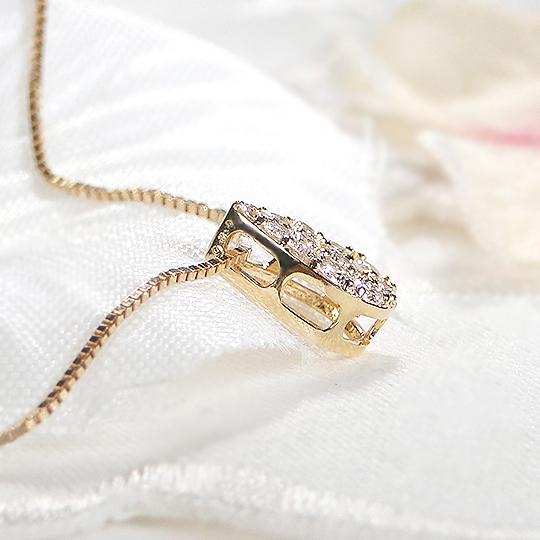K18YG ペアシェイプモチーフ ダイヤモンド ネックレス 0.20ct 送料無料 K18 18金 ゴールド 人気 ネックレス ダイヤ ドロップ 雫 つゆ型 パヴェ pave ALH-0367の画像
