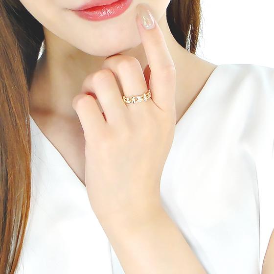K18YG  0.07ct ダイヤモンド メンズ ピンキー リング 送料無料 指輪 18金 18K イエローゴールド 百合の紋章 人気 ダイヤ ダイア ジュエリー ペア ALH-0370の画像