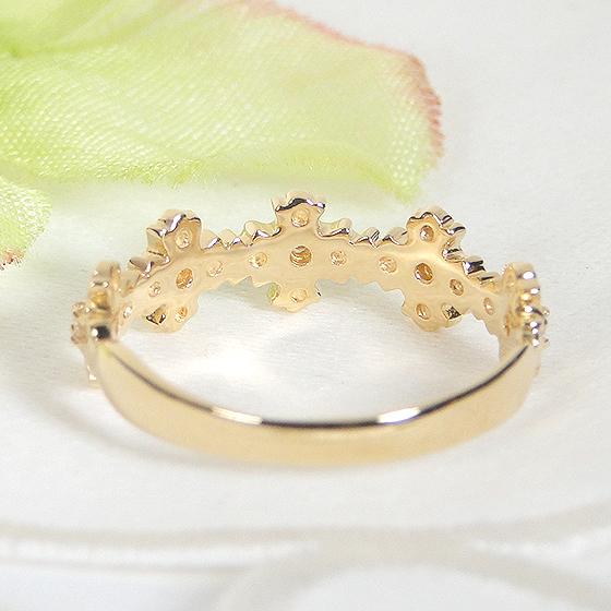K18YG 0.05ct ダイヤモンド メンズ ピンキー リング 送料無料 指輪 18金 18K イエローゴールド 十字架 クロス 人気 ダイヤ ダイア ジュエリー ペア ALH-0371の画像