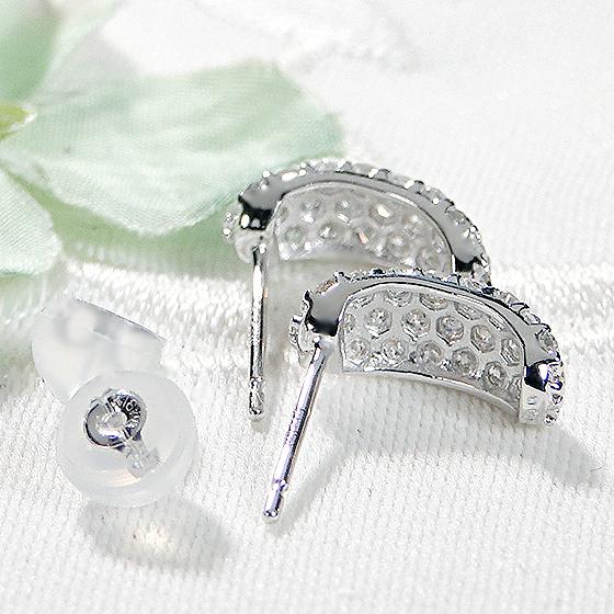 K18 YG WG パヴェ ダイヤモンド ピアス 0.60ct 送料無料 18金 イエロー