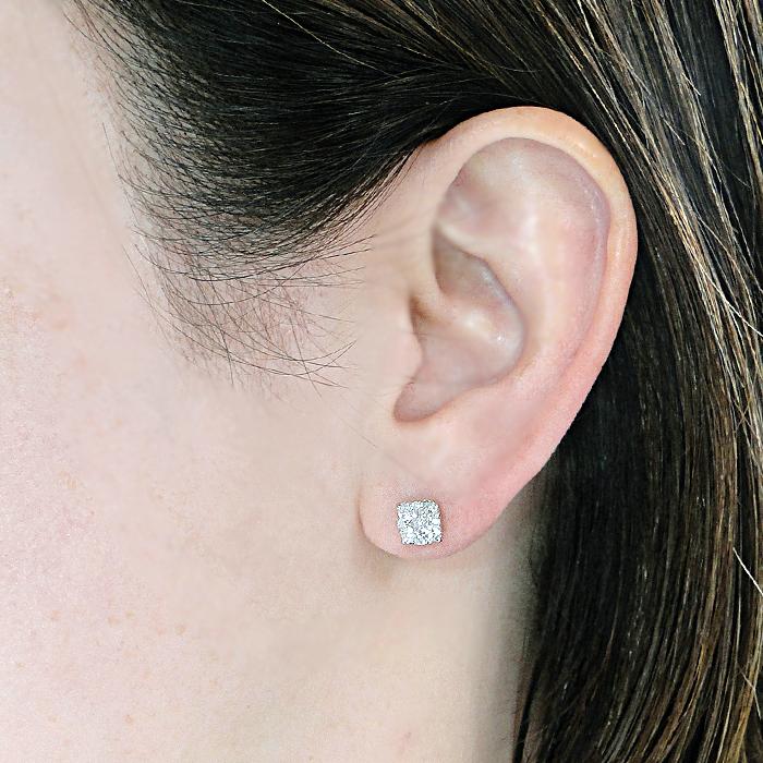 Pt900 0.7ct ダイヤモンド ピアス 送料無料 プラチナ PT オシャレ スクエア 四角 シンプル 華やか 豪華 0.7カラット 人気 ダイア ダイヤ ダイヤピアス ALH-0442の画像