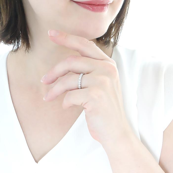 Pt900 ダイヤモンド エタニティ リング 1.0ct 送料無料 1カラット プラチナ 指輪 ダイヤ エタニティ ハーフエタ レディース ダイヤ ダイア シンプル ALH-0453の画像