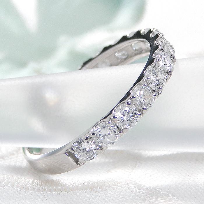 Pt900 ダイヤモンド エタニティ リング 1.0ct 送料無料 1カラット プラチナ 指輪 ダイヤ エタニティ ハーフエタ レディース ダイヤ ダイア シンプル ALH-0453の画像