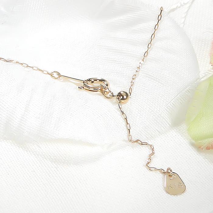 K18YG 0.30ct ダイヤモンド ステーション ネックレス 送料無料 K18 18金 YG ゴールド ペンダント 人気 ダイヤ ステーション ジュエリー 0.3カラット ALH-0496の画像