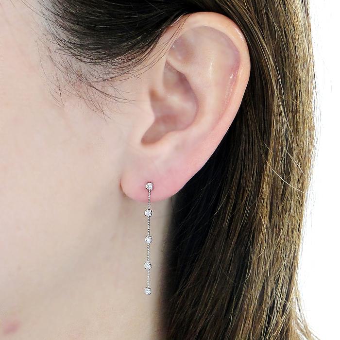 Pt900 ダイヤモンド 5連 ピアス 0.40ct 送料無料 PT プラチナ プラチナ