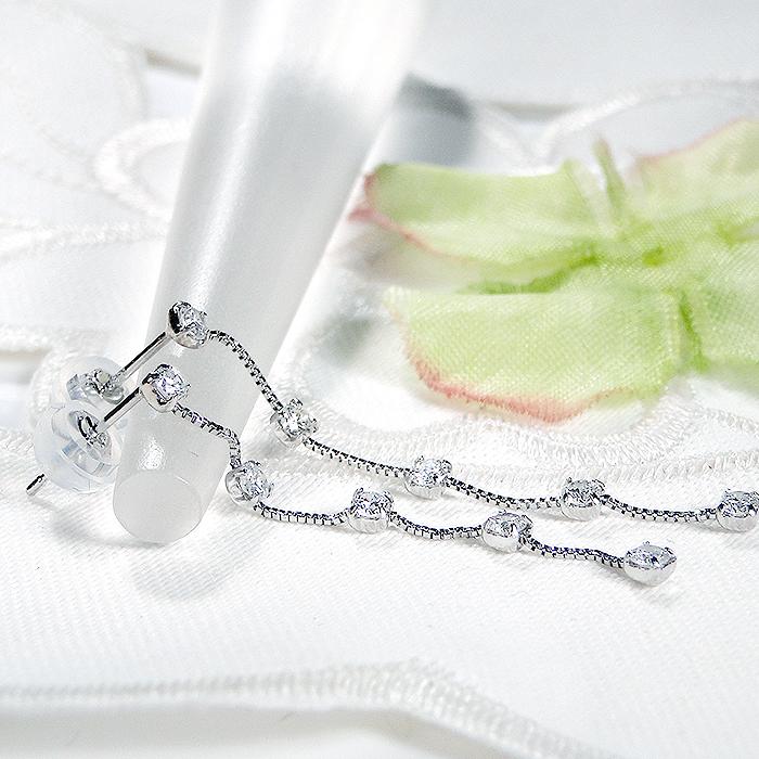 Pt900 ダイヤモンド 5連 ピアス 0.40ct 送料無料 PT プラチナ プラチナ 