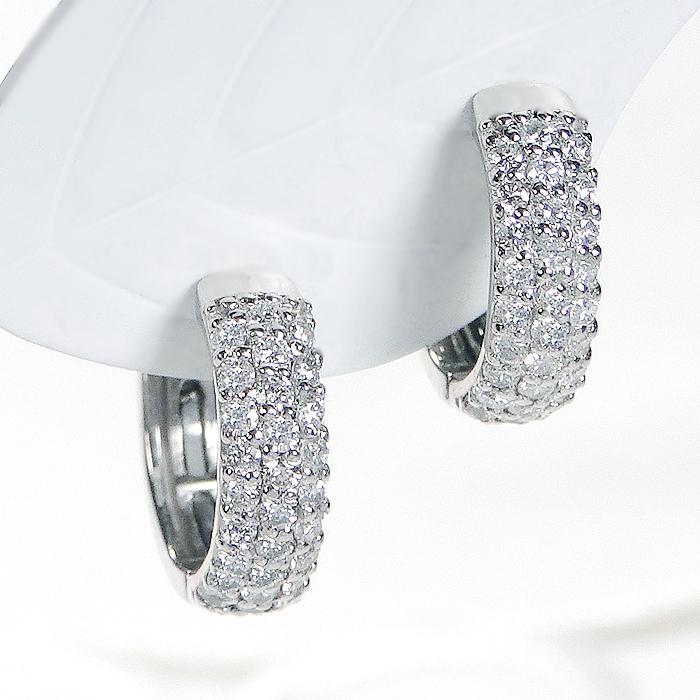 Pt900 ダイヤモンド パヴェ 0.5ct 中折れ フープ ピアス 送料無料 PT プラチナ 簡単装着 キャッチレス プレゼント 定番 0.5カラット パヴェ pave ALH-0512の画像