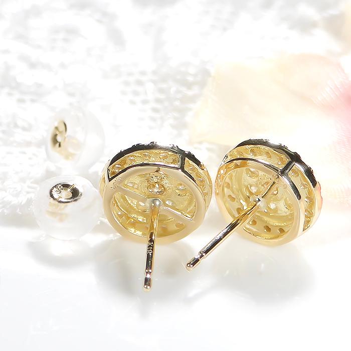 K18 YG WG 0.60ct ダイヤモンド ピアス 送料無料 18金 K18 上品 ゴールド 丸 ラウンド 華やか 円形 4月 誕生石 人気 プレゼント オシャレ スタッド ALH-0550の画像
