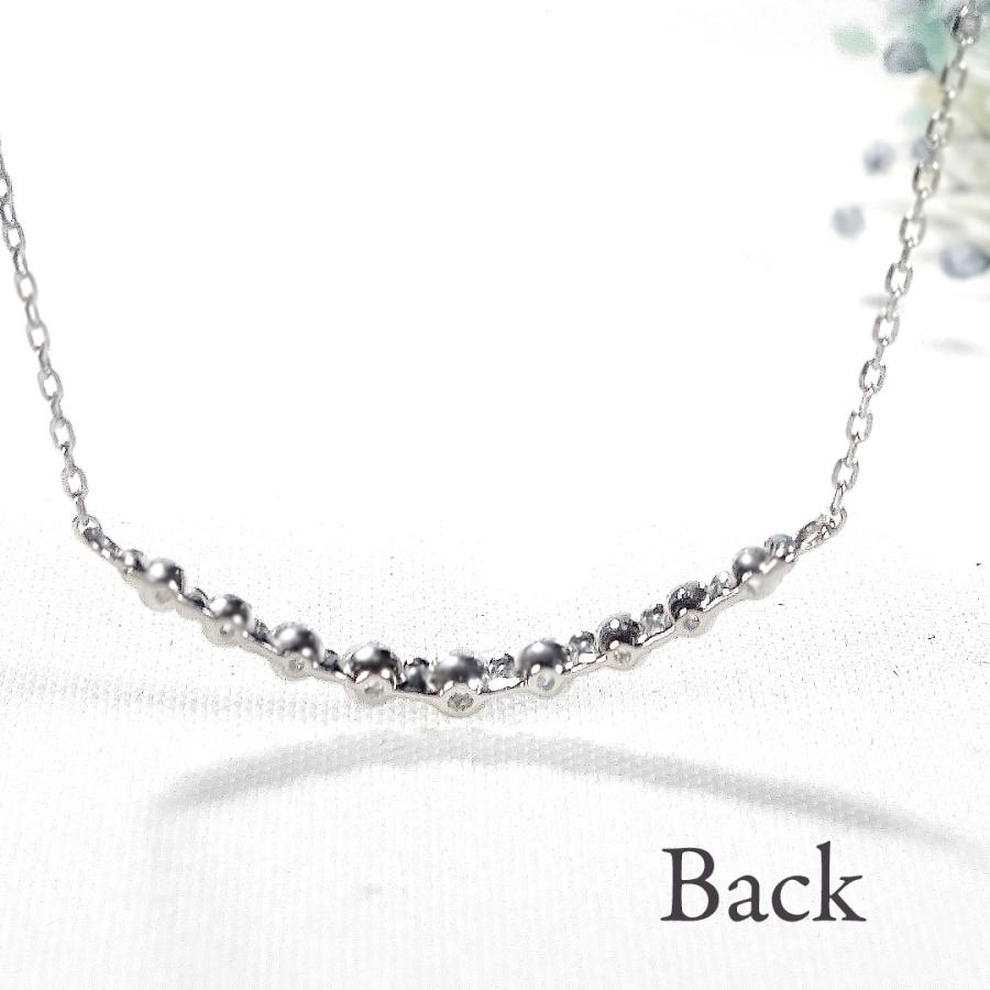 Pt900 K18 YG PG 0.30ct ダイヤモンド ライン ネックレス 送料無料 プラチナ PT K18 18金 YG PG ゴールド ジュエリー ペンダント 可愛い ダイヤ 9石 ALH-0601の画像