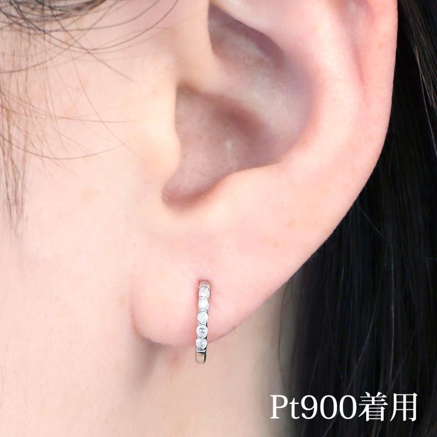 Pt900 K18 YG PG ダイヤモンド フープ ピアス 0.1ct  送料無料 18金 イエローゴールド ピンクゴールド ダイヤ 定番 キャッチレス 簡単装着 シンプル ALH-0602の画像