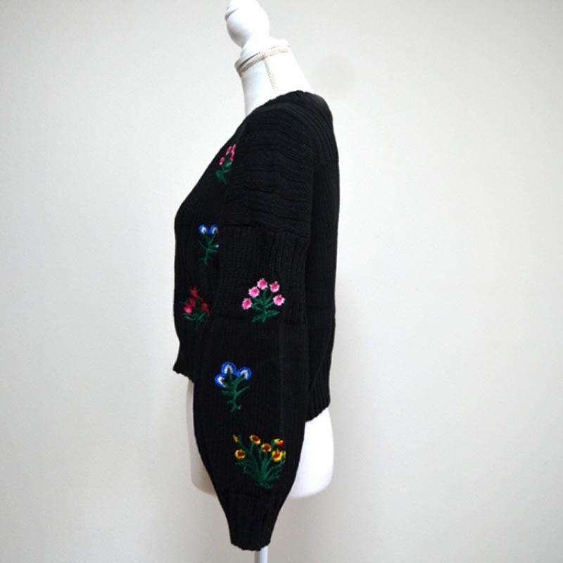 ニット セーター レディース 花柄刺繍ニット クルーネック Knit0013 Lei Closet 通販 Yahoo ショッピング