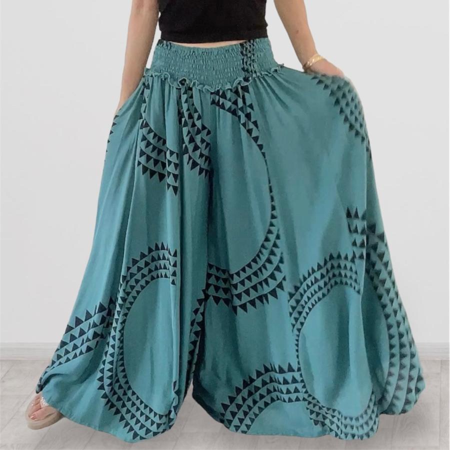 フレアワイドパンツ レディース ハワイ ハワイアン フラ フラダンス