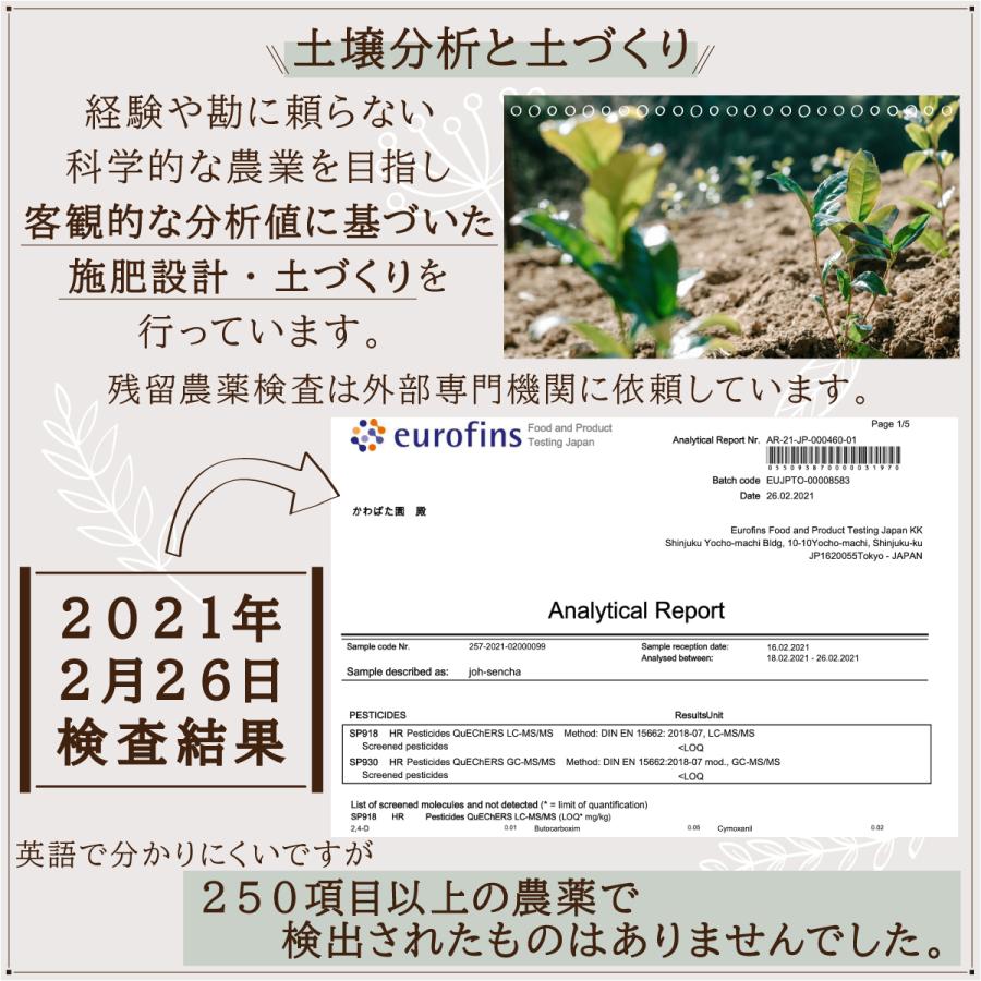 ほうじ茶 100g〜 農薬不使用 高級茶葉 やぶきた 静岡産 低カフェイン カフェインレス ノンカフェイン | かわばた園 | 04