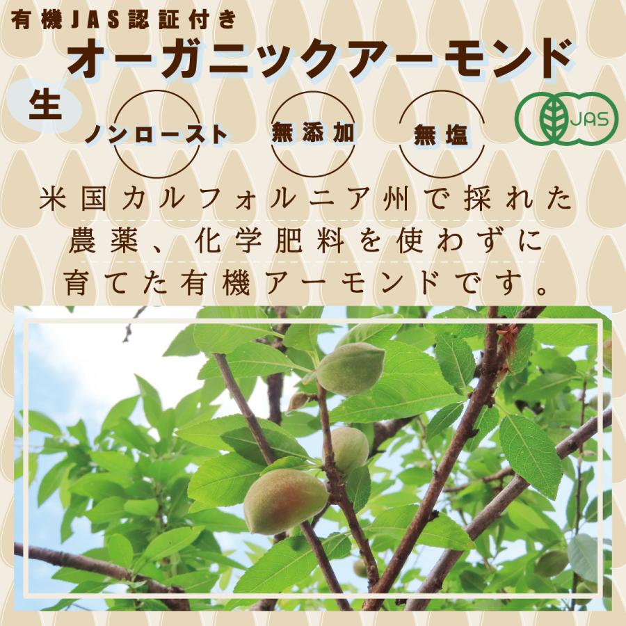 オーガニックアーモンド（生）100g/200g 有機JAS認証付き 無塩 無添加 ノンロースト 植物油不使用 ローフード ヴィーガンナッツ カリフォルニア産 |  | 02