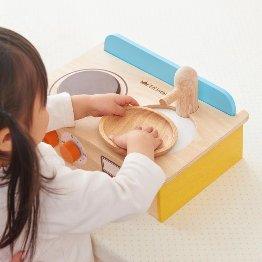 エドインター ジュージューくるりん！キッチン おままごとセット コンロ 木のおもちゃ 女の子 プレゼント 対象年齢 3歳〜 |  | 06