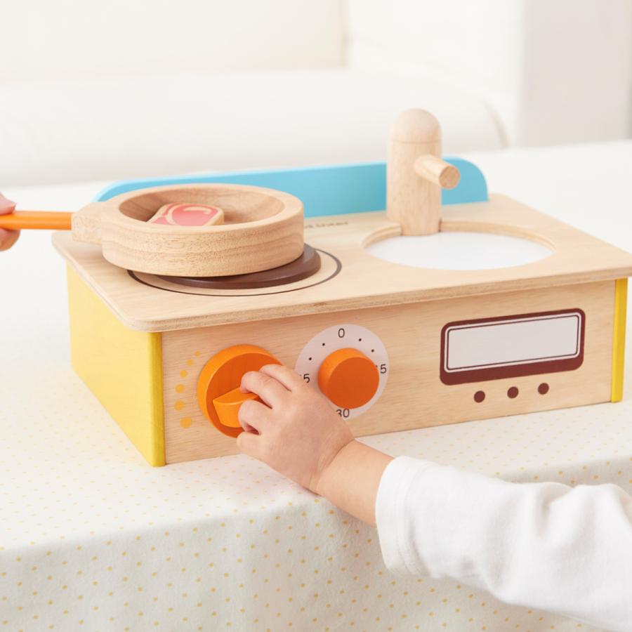 エドインター ジュージューくるりん！キッチン おままごとセット コンロ 木のおもちゃ 女の子 プレゼント 対象年齢 3歳〜 |  | 07