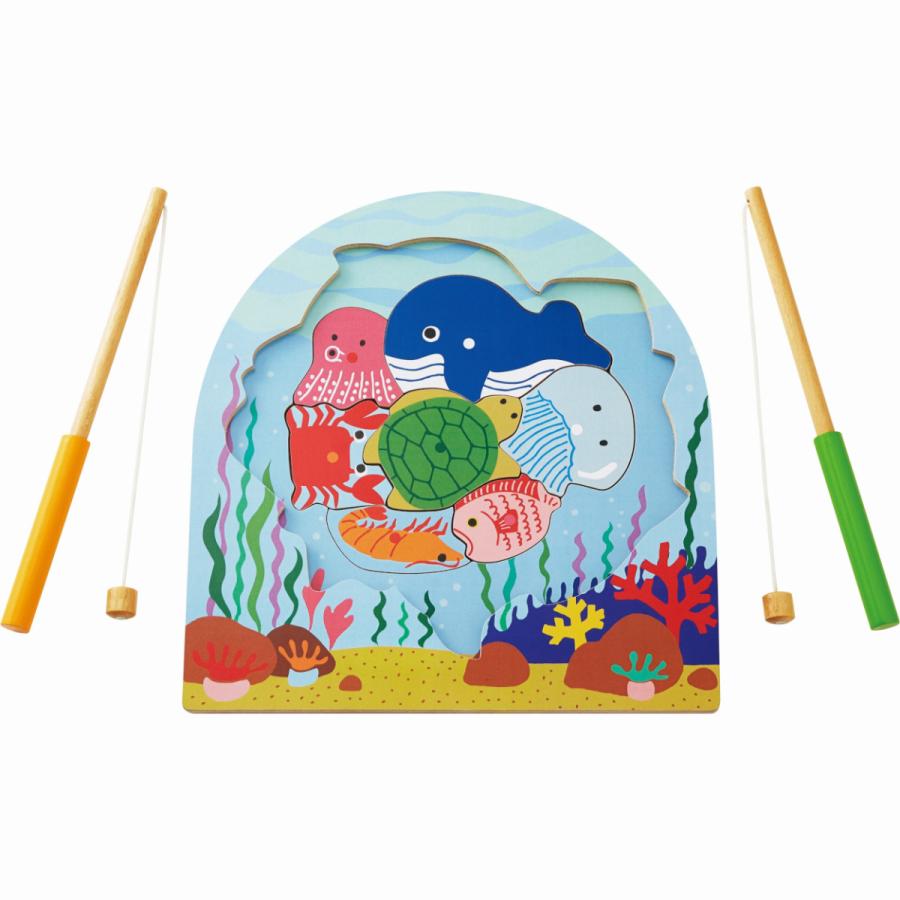 エドインター 2層パズルフィッシング 木のおもちゃ 木製玩具 知育玩具 魚釣り 誕生日 出産祝い 対象年齢 3歳〜 |  | 02