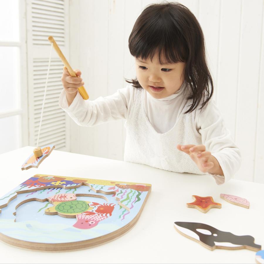 エドインター 2層パズルフィッシング 木のおもちゃ 木製玩具 知育玩具 魚釣り 誕生日 出産祝い 対象年齢 3歳〜 |  | 03