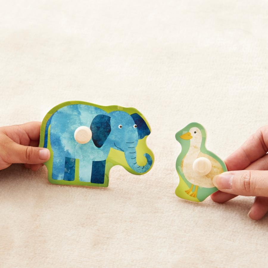 エドインター 木のパズル なかよしどうぶつ木製パズル 型はめパズル