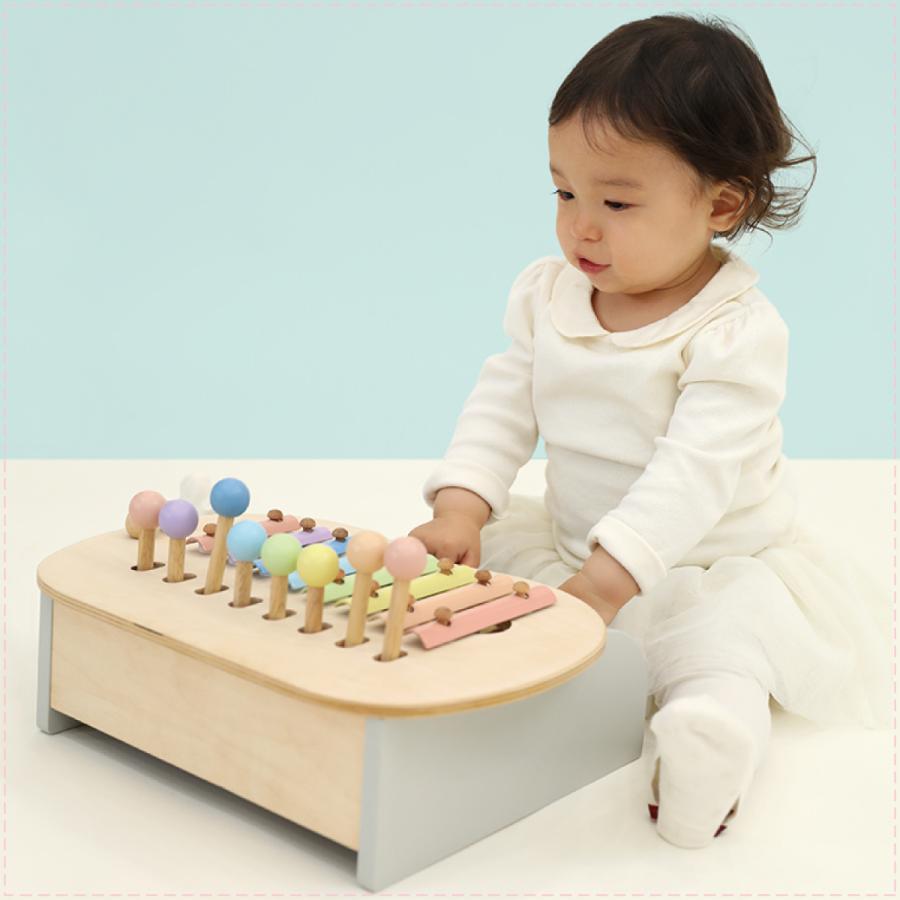 エドインター スウィートメロディーメーカー ピアノ 鉄琴 出産祝い 木のおもちゃ 知育玩具 楽器 誕生日 対象年齢 1.5歳〜 |  | 03