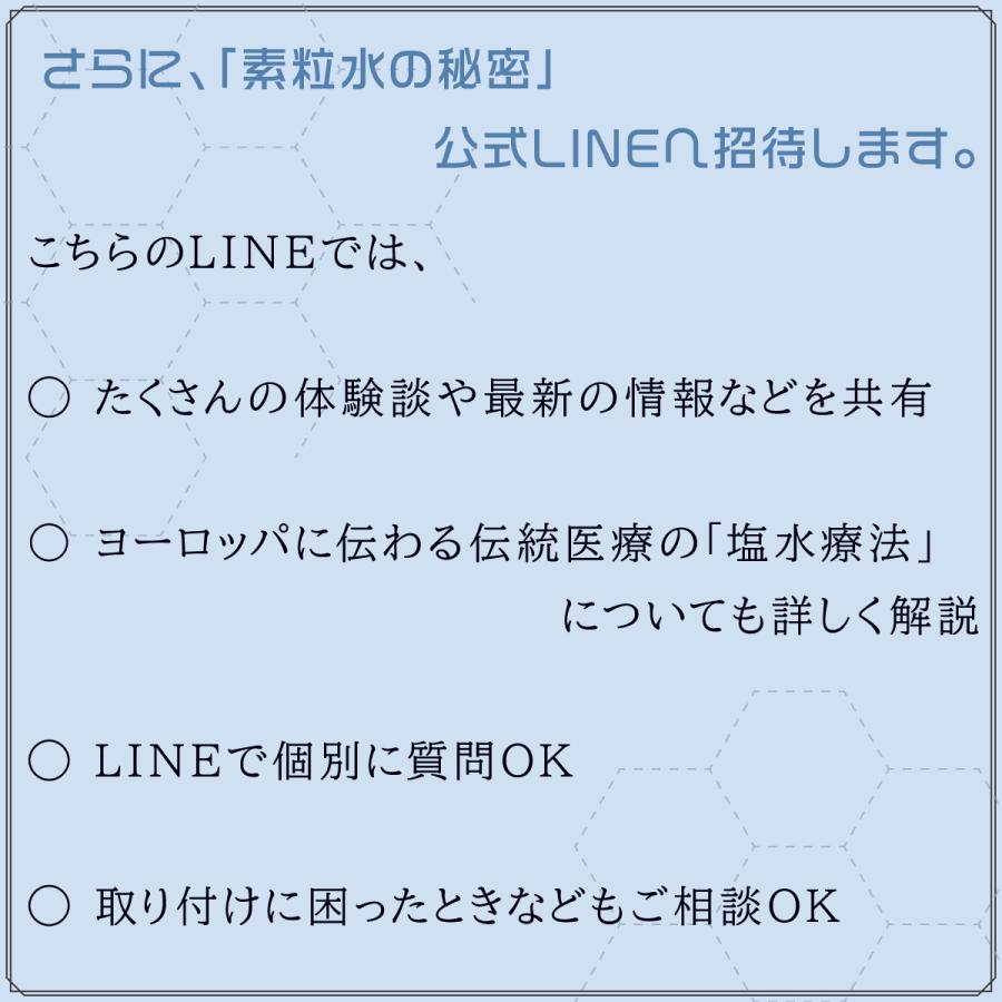 素粒水 ワンウォーターECO [素粒水冊子] [バリ島テジャクラ塩] [錬金術師の塩(超還元塩）] ３点プレゼント 専用コミュニティでアフターフォロー完備 |  | 09