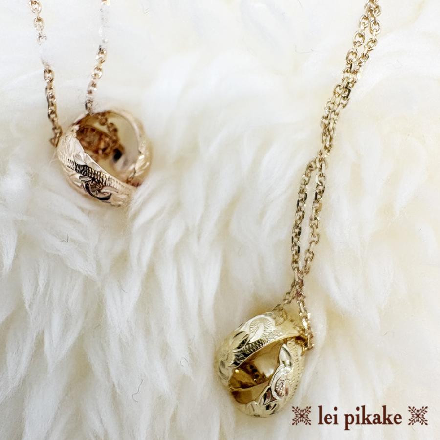 Maxi ピンクゴールド 14金 ダブルペンダント ハワイアンジュエリー K14 PG ネックレス ペンダントヘッド 5151-001-4 | ハワイアンジュエリー | 03