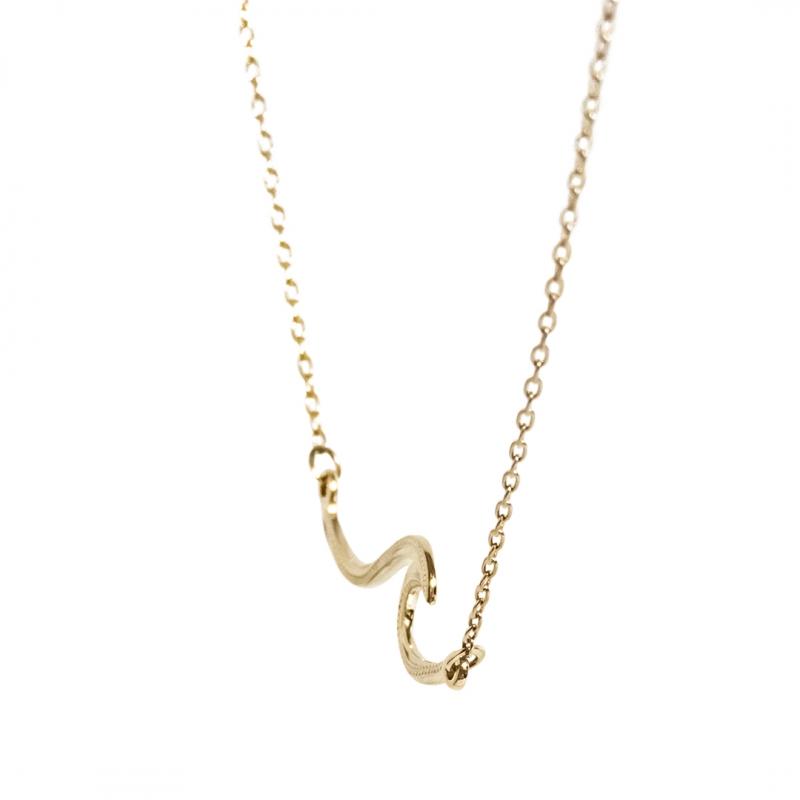 【正規品】Maxi ハワイアンジュエリー マキシ 10K イエローゴールド ネックレス ゴールド ウェーブ ウエーブ ネックレス Wave Necklace YG チェーンセット 10金の画像