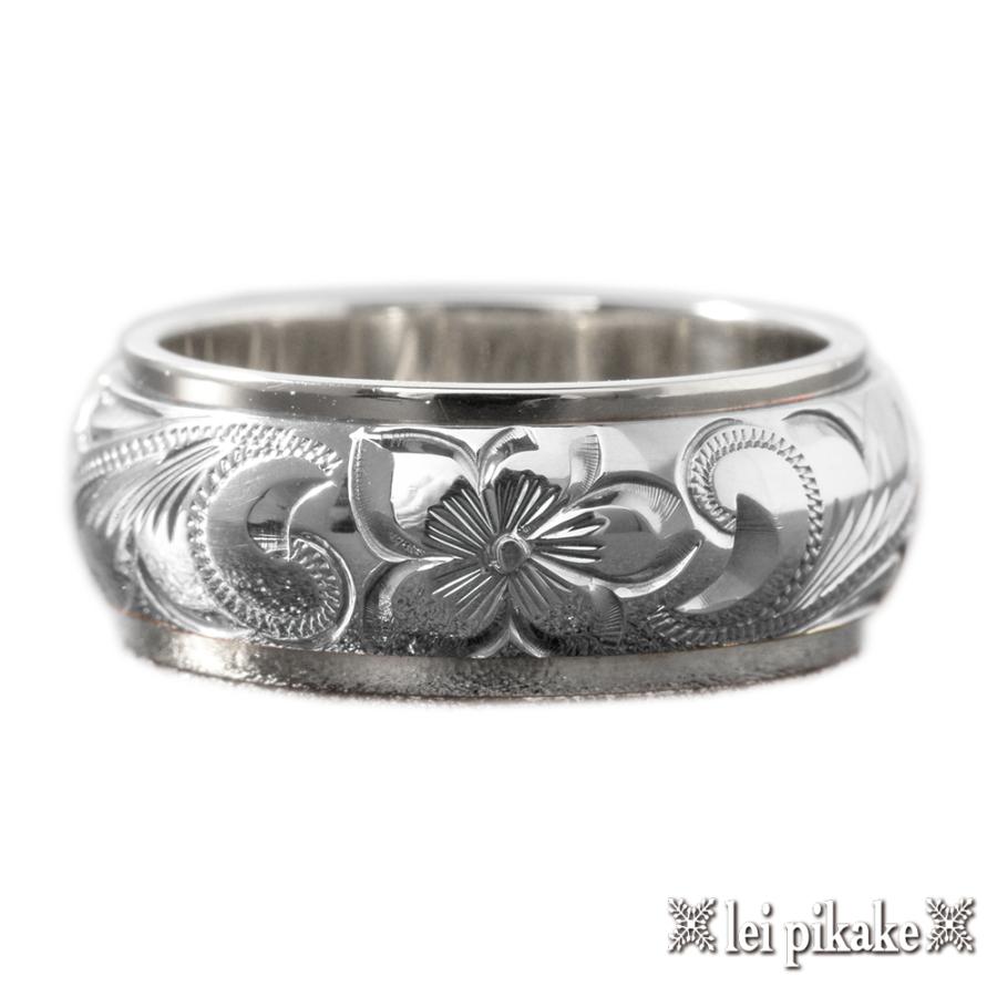 ハワイアンジュエリー トゥートーンリング マリッジリング 結婚指輪 オーダー 幅6×8mm 厚2.5mm ・Silver925 シルバー【送料無料】_1