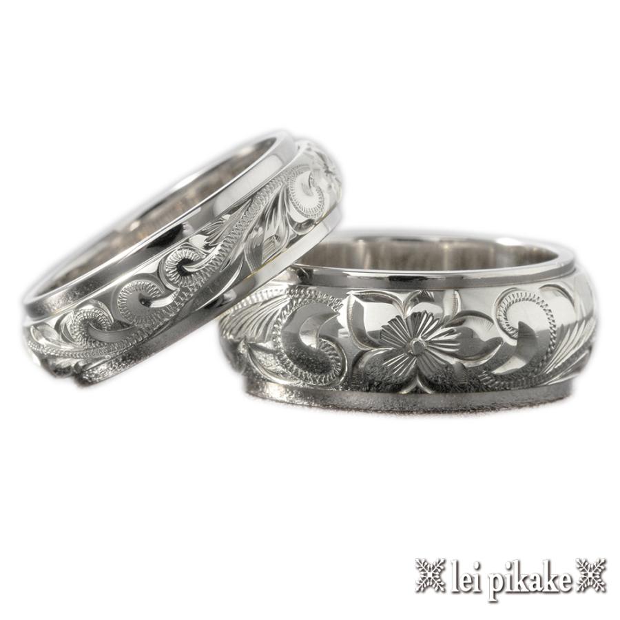 ハワイアンジュエリー トゥートーンリング マリッジリング 結婚指輪 オーダー 幅6×8mm 厚2.5mm ・Silver925 シルバー【送料無料】_4