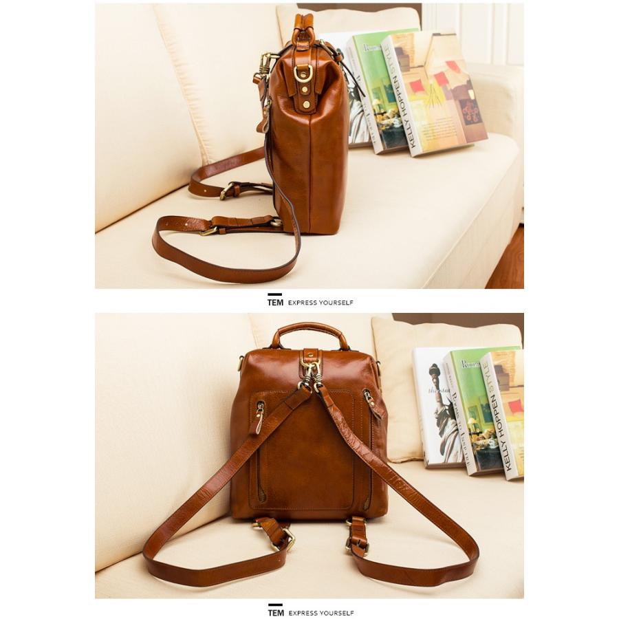 3-126 牛革 軽量 本革 レザー レディース リュックサック バッグ 女性