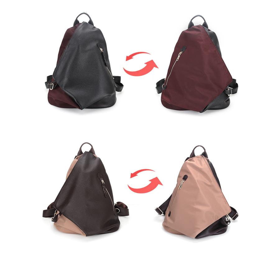 5-80 ナイロン 撥水加工 本革 大容量 リュックサック 通勤 大人 バッグ  