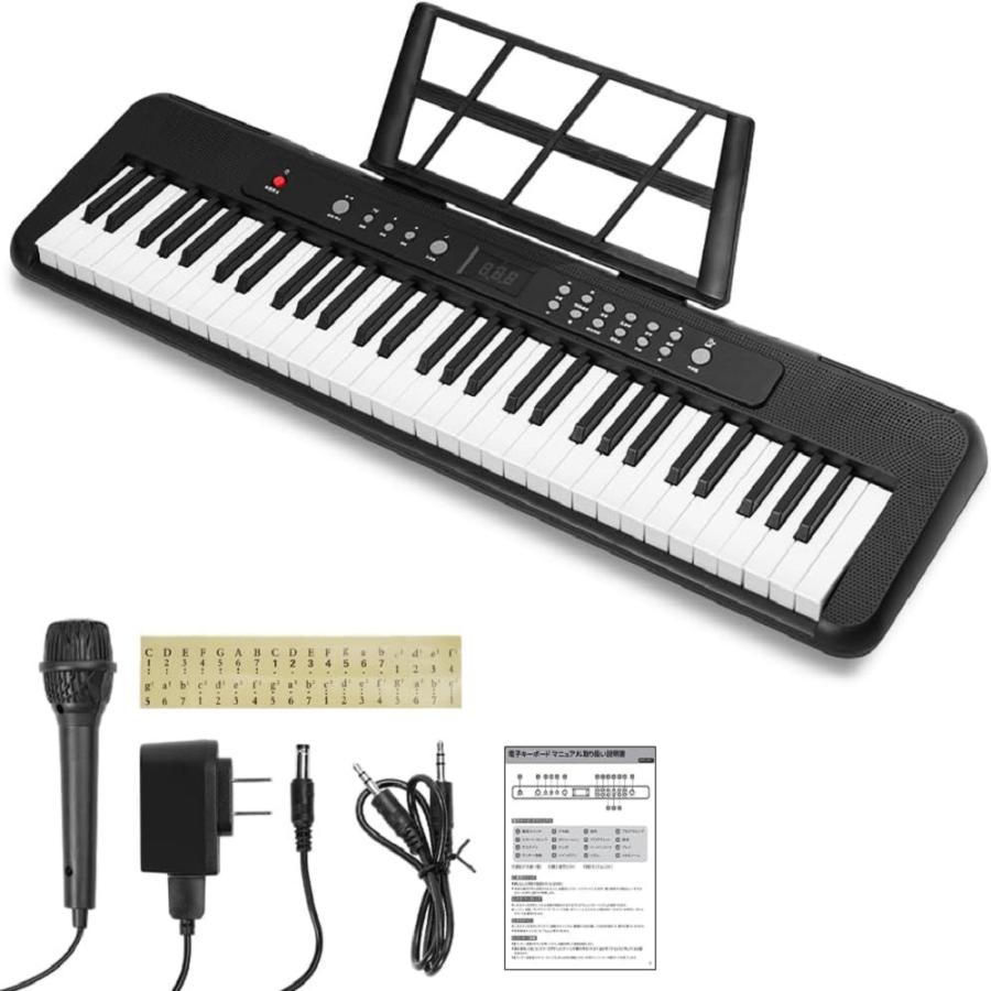 電子ピアノ 61鍵 キーボード 多機能 内蔵音源 自動伴奏 2WAY給電 200
