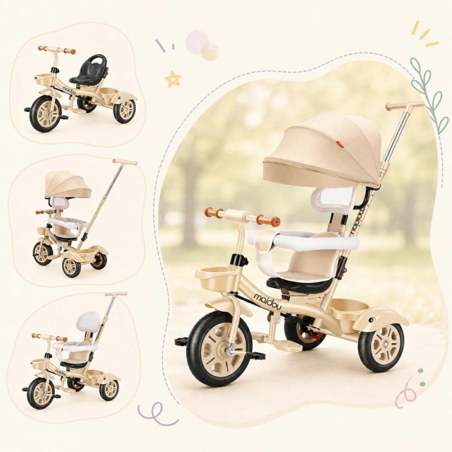 Yumcue 子供用三輪車 キッズバイク 5in1三輪車 ベビーカー 手押し棒