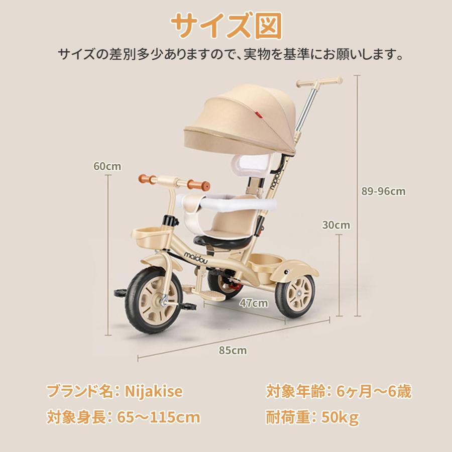 Yumcue 子供用三輪車 5in1三輪車 ベビーカー 手押し棒付き 手押し棒