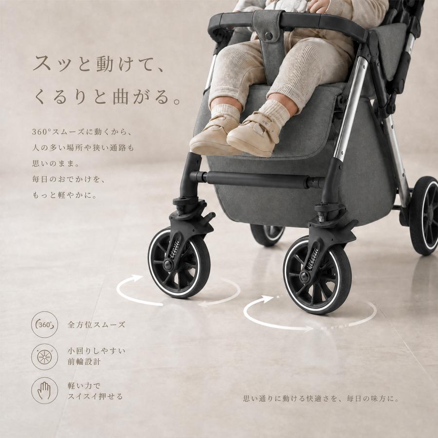 ベビーカー 折りたたみ コンパクト 自立式 両対面 対面式 背面式 5点式