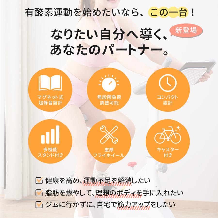エアロバイク フィットネスバイク スピンバイク マグネット式 静音