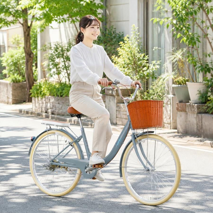 Yumcute シティサイクル 折りたたみ 自転車 ママチャリ 26インチ