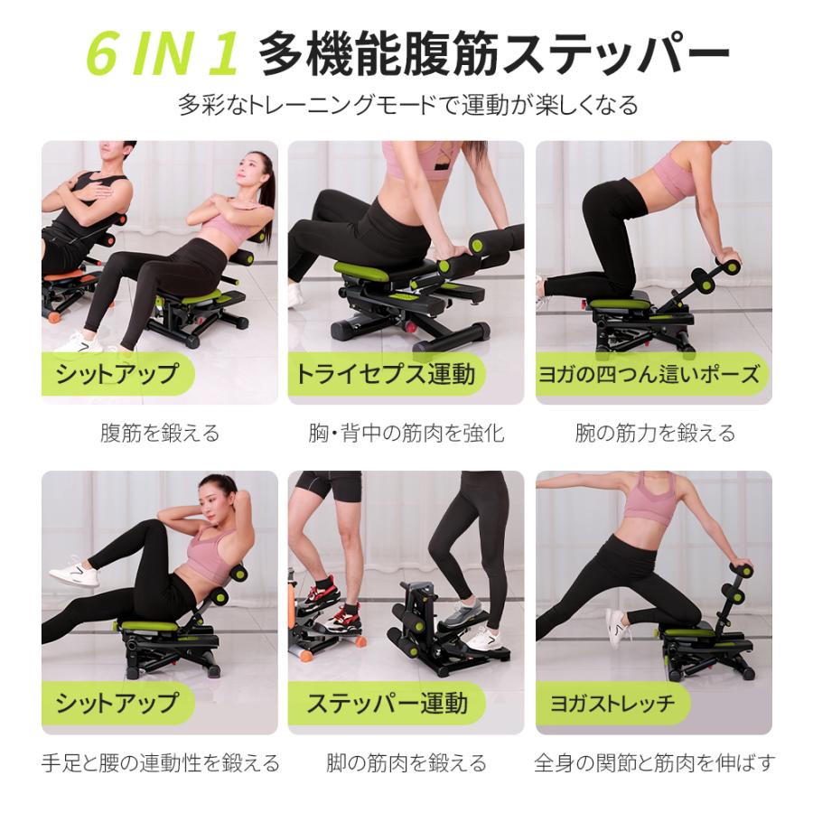 Yumcute ステッパー 多機能 静音 2WAY 踏み台昇降 踏み台運動 腹筋 
