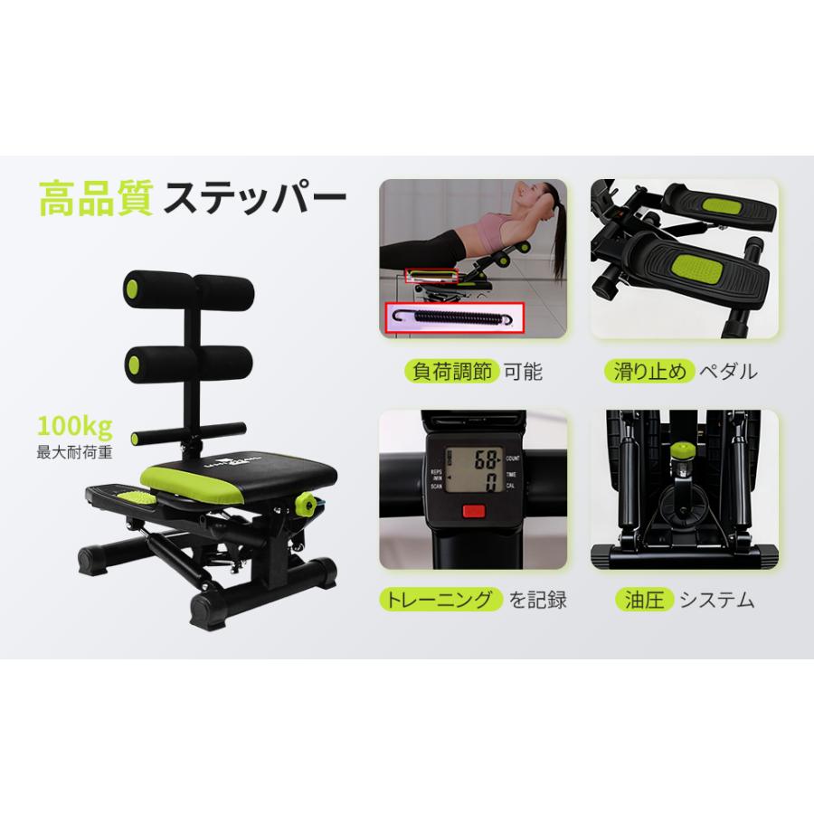 Yumcute ステッパー 多機能 静音 2WAY 踏み台昇降 踏み台運動 腹筋 
