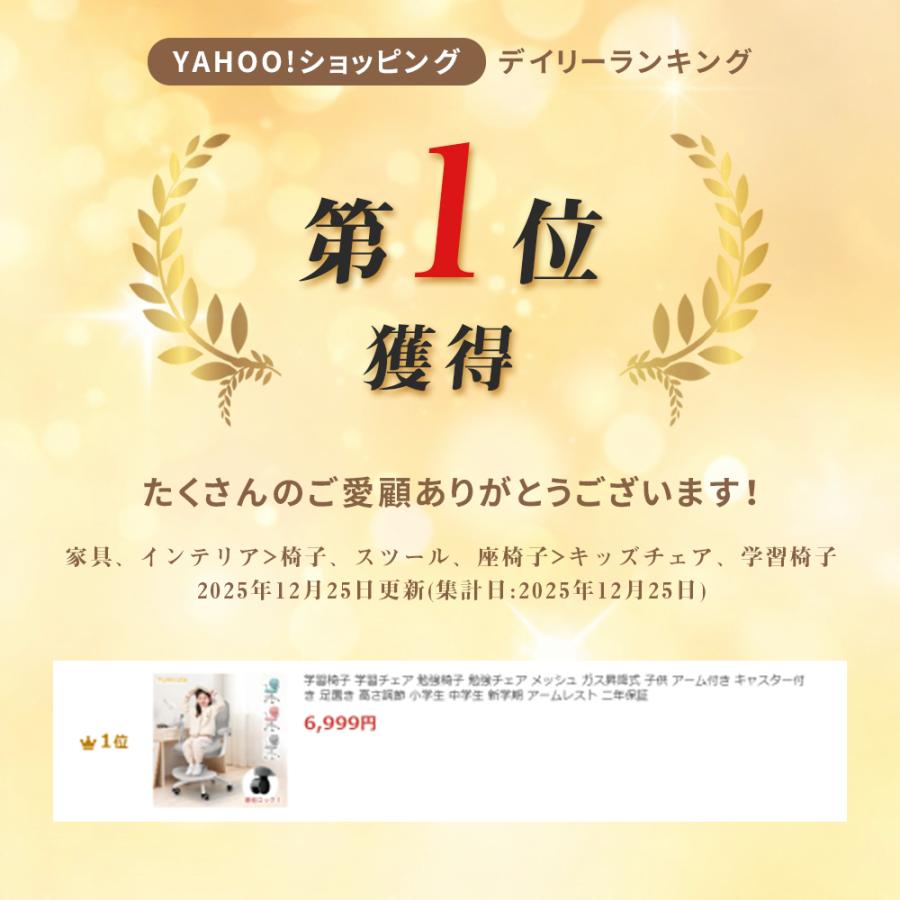 学習椅子 学習チェア 勉強椅子 勉強チェア メッシュ ガス昇降式 子供 アーム付き キャスター付 着座ロック 足置き 高さ調節 小学生 中学生 新学期 アームレストの画像