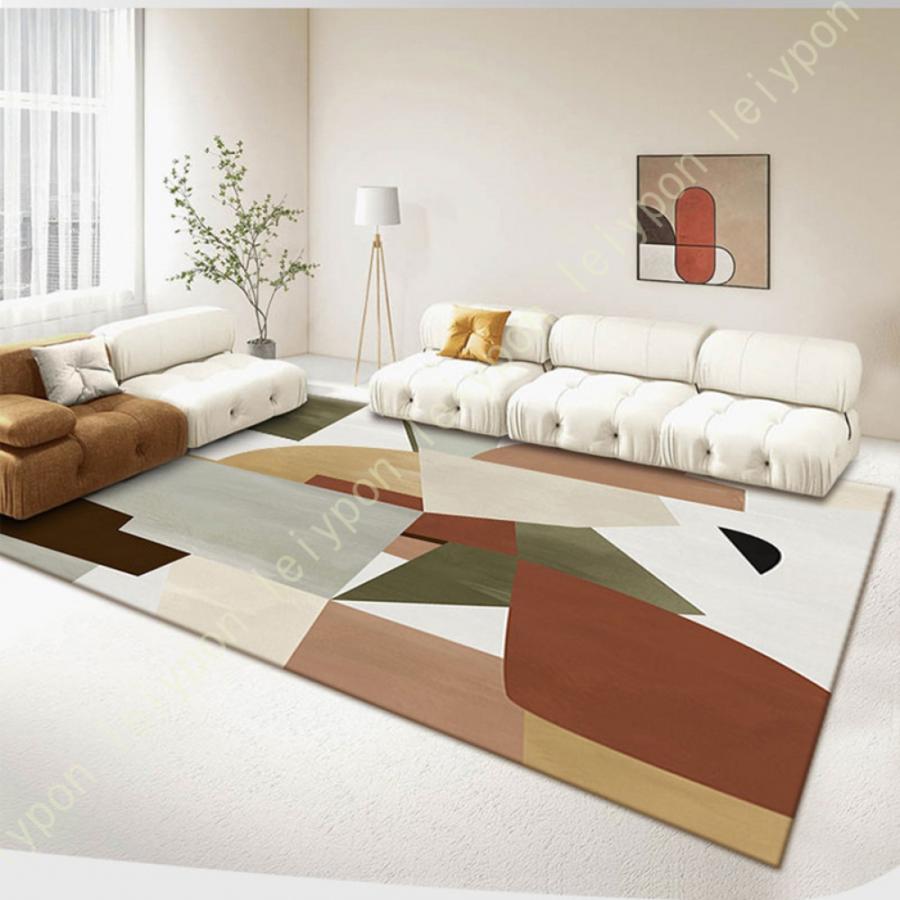 カーペット 洗えるラグマット 滑り止め付 モダン 北欧 長方形 シンプル