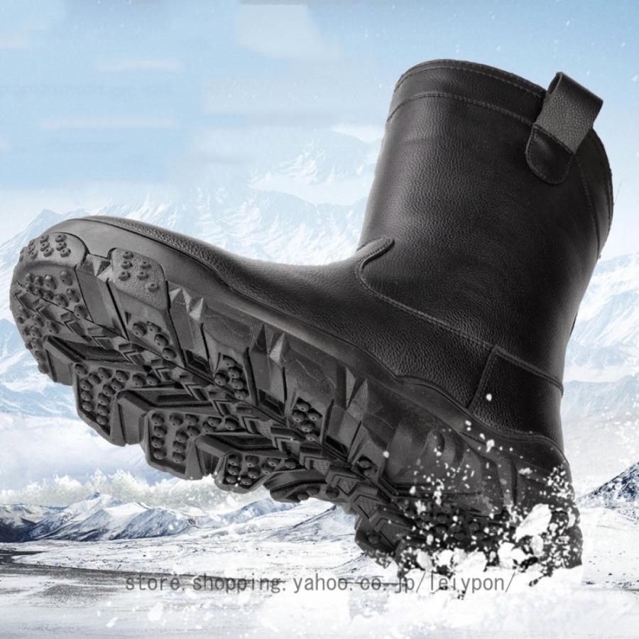 ウィンターブーツ メンズ スリッポン スノーブーツ 裏起毛 冬用 暖かい
