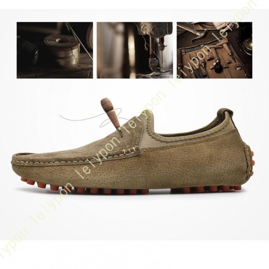 スリッポン ローファー 夏 メンズ カジュアル シューズ ラウンドトゥ ローカット スニーカー 通気性 フラット デッキシューズ ウォーキング 軽量 紳士靴 |  | 15