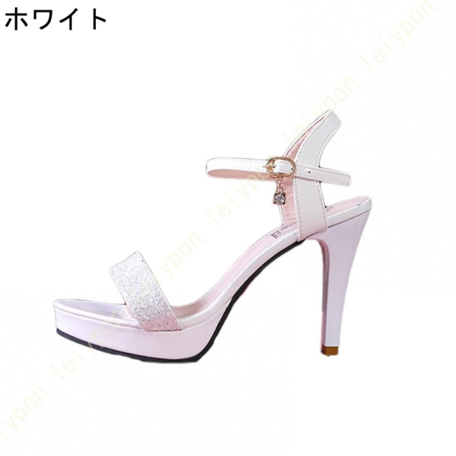 オープントゥ パンプス キャバ 厚底 ハイヒール サンダル ヒール9cm ピンヒール 痛くない ストラップ 結婚式 謝恩会 発表会 披露宴 パーティー｜leiypon｜04