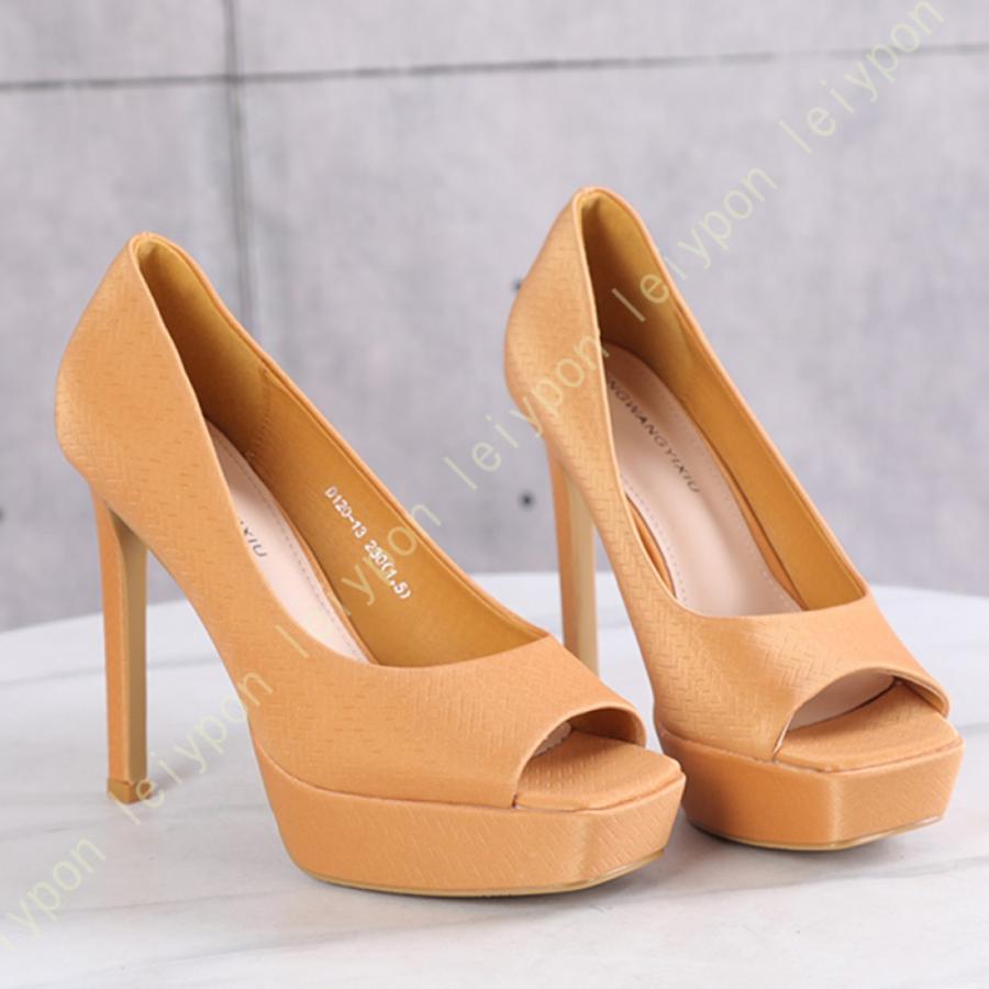 パンプス サンダル オープントゥ ハイヒール 12cm ピンヒール プラットフォーム 厚底 キャバ 結婚式 パーティー レディース 美脚 スエード 通気性 痛くない_7